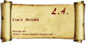 Lucz Acsád névjegykártya